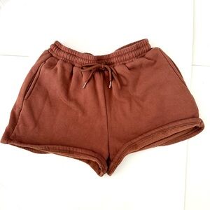 Womens Chocolate Brown Sweatpant Shorts Casual Sweat shorts